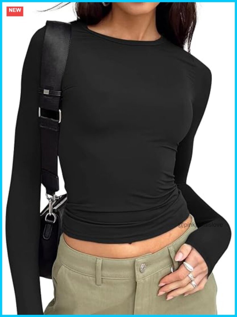Long Sleeve Crop Top Y2K Streetwear Fitted Tee